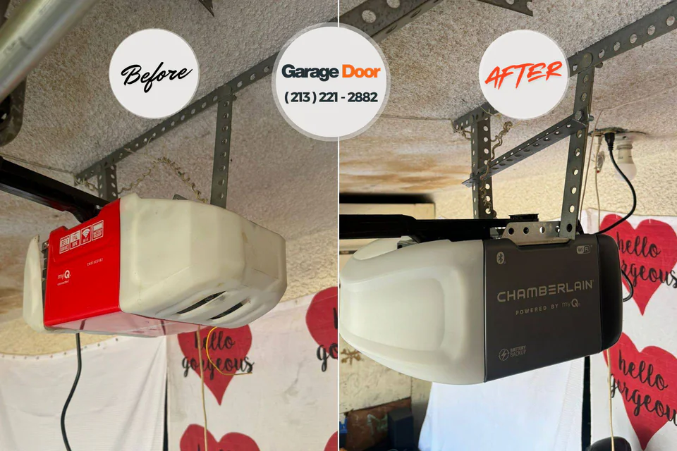 Before and after: garage door repair Druid Hills, GA